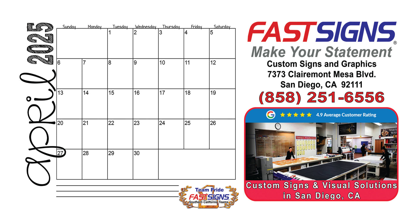 Clairemont 2025 Desktop Calendar-Always a much needed item and includes a BONUS FEATURE